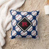 Baseball Sport Patroon Naam Rood Wit Blauw Kussen (Deken)