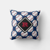 Baseball Sport Patroon Naam Rood Wit Blauw Kussen (Voorkant)