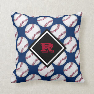 Baseball Sport Patroon Naam Rood Wit Blauw Kussen