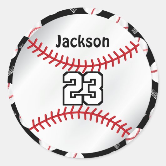 Baseball Sport | Personaliseren - DYI-kleur Ronde Sticker (Voorkant)