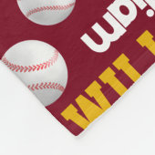 Baseball sport rood wit goud William custom Fleece Deken (Hoek)