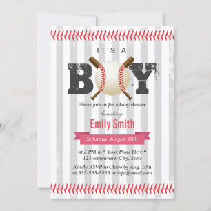 Baseball Sport Theme Het is een Jongen Baby shower Kaart