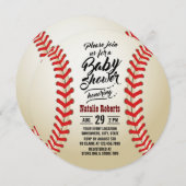 Baseball Sport Theme Typografie Baby shower Kaart (Voorkant / Achterkant)