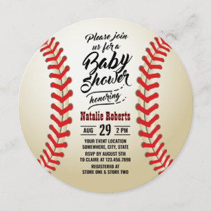 Baseball Sport Theme Typografie Baby shower Kaart