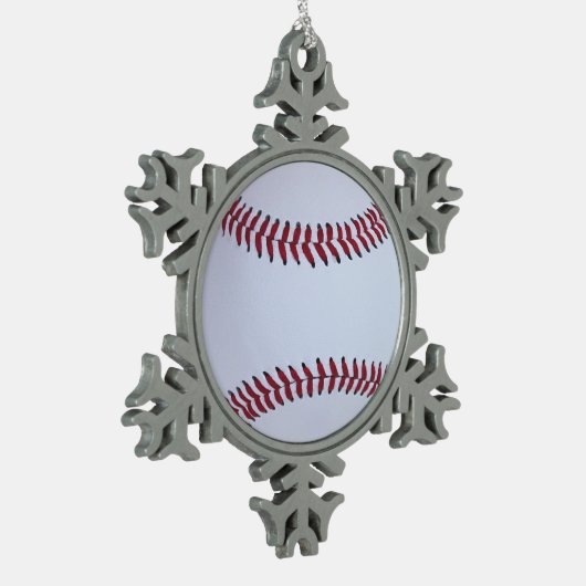 Baseball-sport Tin Sneeuwvlok Ornament (Links)