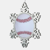 Baseball-sport Tin Sneeuwvlok Ornament (Rechts)