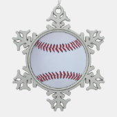 Baseball-sport Tin Sneeuwvlok Ornament (Voorkant)