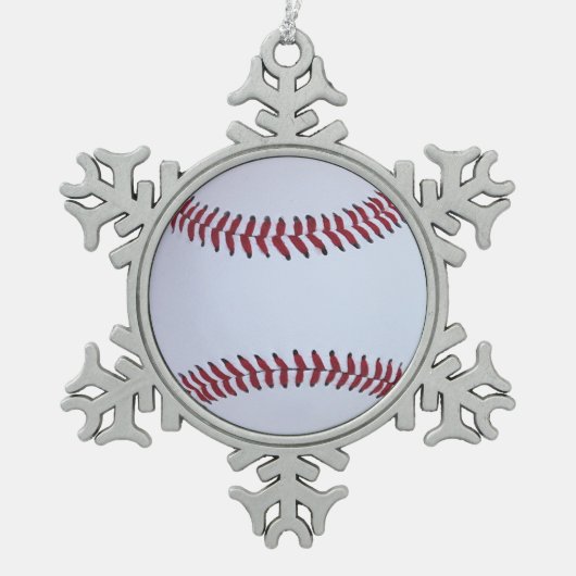 Baseball-sport Tin Sneeuwvlok Ornament (Voorkant)
