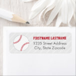 Baseball-sport Van Grey en Red Return-adres Etiket<br><div class="desc">Retouradreslabels hebben een honkbal,  sportieve belettering en diagonale strepen in lichtgrijs,  rood,  houtskool en witte kleuren. Personaliseer de ontwerp sjabloon met uw retour adres. Gebruik "Customize it" om de tekstgrootte of kleur te bewerken.</div>