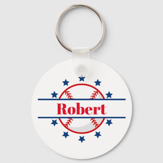 Baseball Sport voegt naam sleutelhanger toe (Voorkant)
