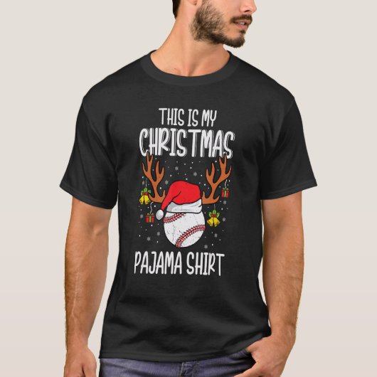 Baseball  Sport Xmas This Is My Christmas Pajama T-shirt (Voorkant)