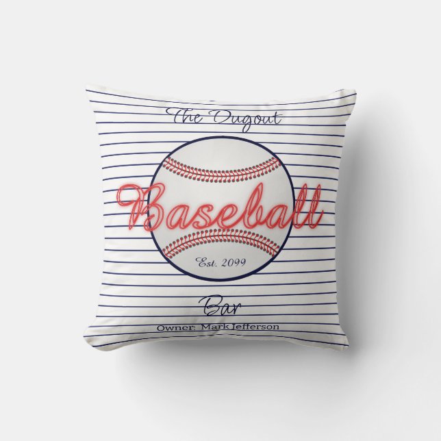 Baseball Sportbar Kussensloopkussen Kussen (Voorkant)