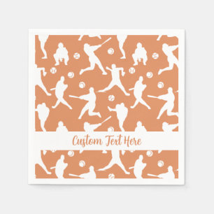 Baseball Sportbatter Pitcher Catcher Personalisere Servet