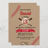 Baseball Sporters All Star Rustic Kraft Birthday Kaart (Voorkant / Achterkant)