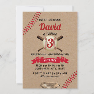Baseball Sporters All Star Rustic Kraft Birthday Kaart