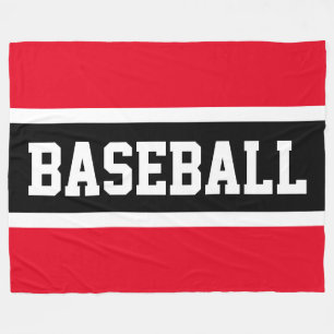 BASEBALL Sportief Helder Rood Zwart Wit Strepen Fleece Deken