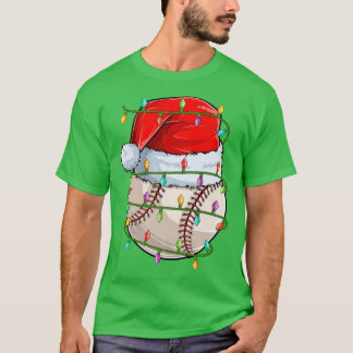 Baseball Sportlompen met kerstlampje Santa Basebal T-shirt