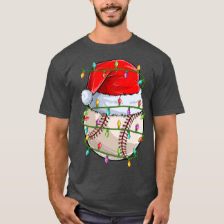 Baseball Sportlompen met kerstlampje Santa Basebal T-shirt
