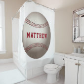 Baseball Sportontwerp Persoonlijke naam Douchegordijn (In situ)