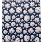 Baseball Sportpatroon Douchegordijn (Voorkant)
