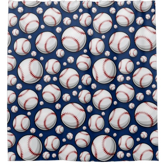 Baseball Sportpatroon Douchegordijn (Voorkant)