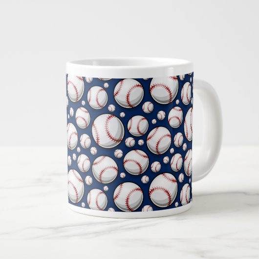 Baseball Sportpatroon Grote Koffiekop (Voorkant rechts)