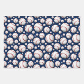 Baseball Sportpatroon Inpakpapier Vel (Voorkant 3)