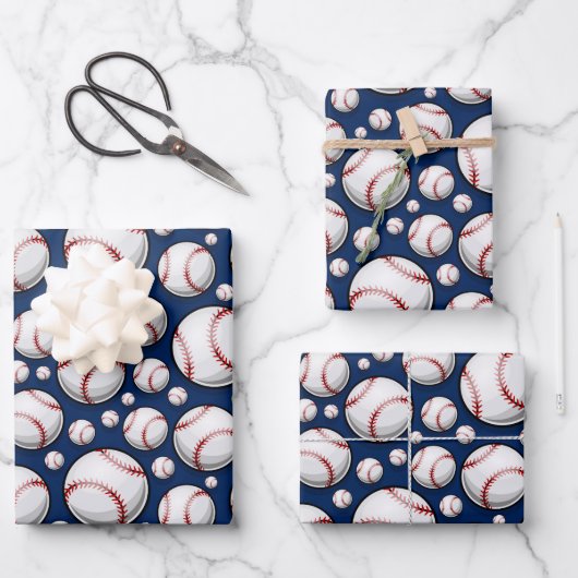 Baseball Sportpatroon Inpakpapier Vel (Voorkant)
