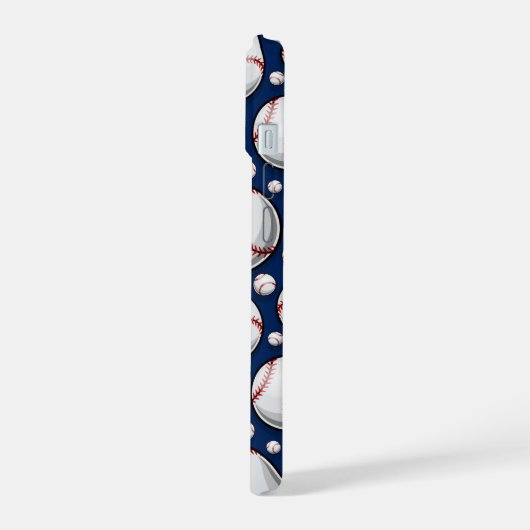 Baseball Sportpatroon iPhone 15 Case (Linkerkant)