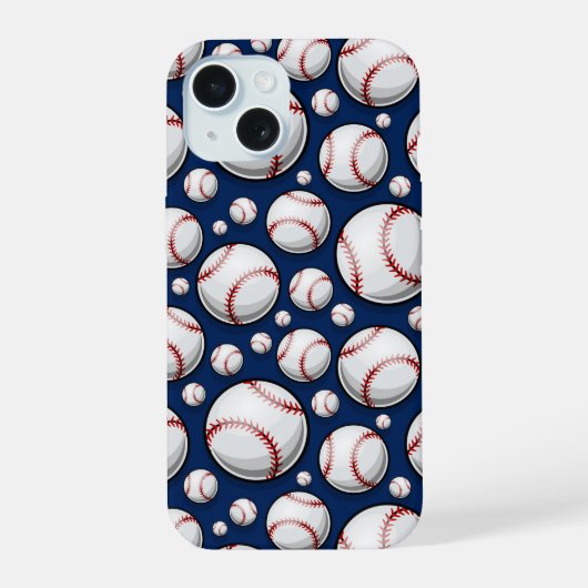 Baseball Sportpatroon iPhone 15 Case (Achterkant)