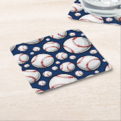 Baseball Sportpatroon Kartonnen Onderzetters (Schuin)