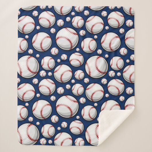 Baseball Sportpatroon Sherpa Deken (Voorkant)