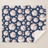 Baseball Sportpatroon Sherpa Deken (Voorkant (horizontaal))