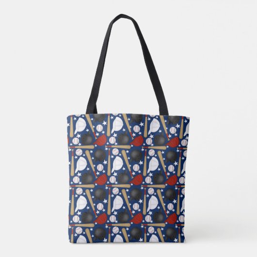 Baseball Sportpatroon Tote Bag (Achterkant)