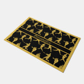 Baseball Sportpitcher Baseball Gold Black Deurmat (Schuin)