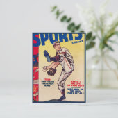 Baseball Sportretro Baseball Player Briefkaart (Staand voorkant)