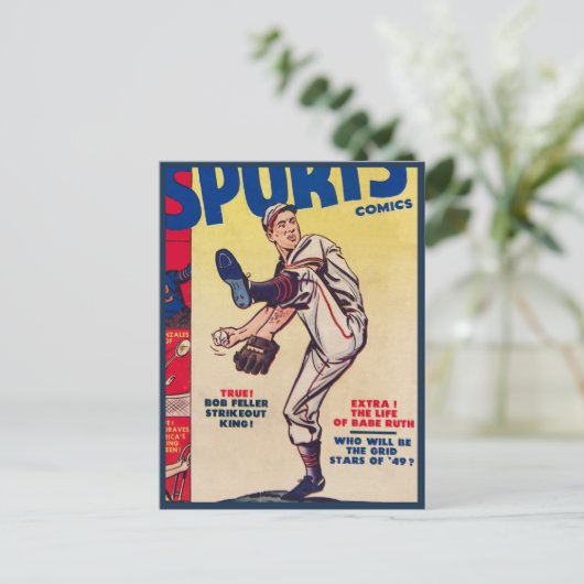  Baseball Sportretro Baseball Player Briefkaart (Staand voorkant)