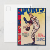  Baseball Sportretro Baseball Player Briefkaart (Voorkant / Achterkant)
