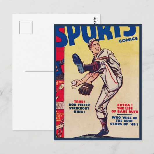 Baseball Sportretro Baseball Player Briefkaart (Voorkant / Achterkant)
