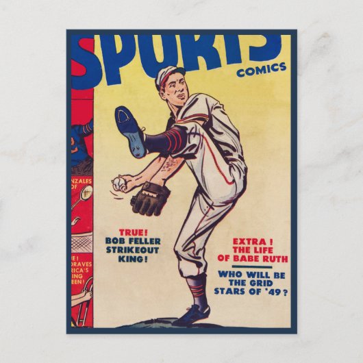  Baseball Sportretro Baseball Player Briefkaart (Voorkant)
