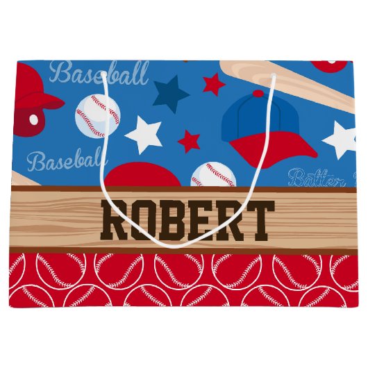 BASEBALL Sports Athlete Coach Personaliseert Patro Large Cadeautasje (Voorkant)