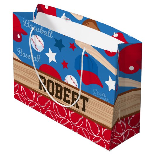 BASEBALL Sports Athlete Coach Personaliseert Patro Large Cadeautasje (Achterkant Gekanteld)