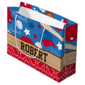 BASEBALL Sports Athlete Coach Personaliseert Patro Large Cadeautasje (Voorkant Gekanteld)