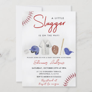 Baseball Sports Baby shower Slugger Invitation Kaart