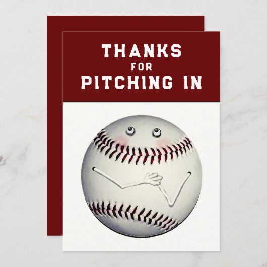 Baseball Sports Bedankt (Voorkant / Achterkant)