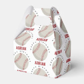 Baseball Sports Birthday Party Custom Name Bedankdoosjes (Achterkant)