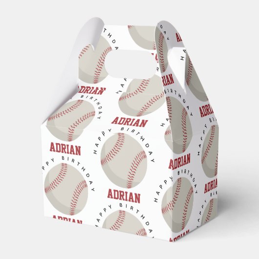 Baseball Sports Birthday Party Custom Name Bedankdoosjes (Achterkant)