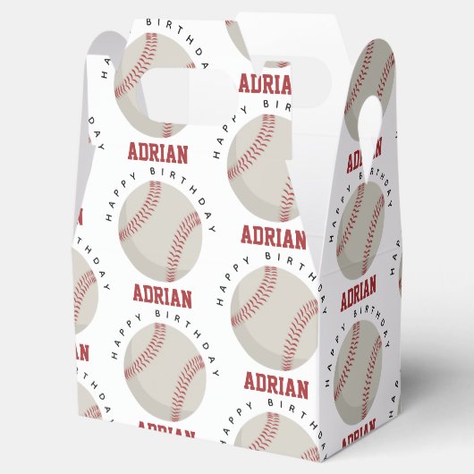 Baseball Sports Birthday Party Custom Name Bedankdoosjes (Geopend)