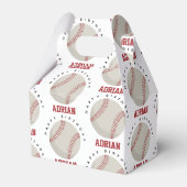 Baseball Sports Birthday Party Custom Name Bedankdoosjes (Voorkant Zijde)