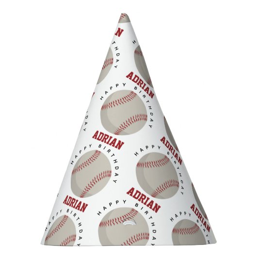 Baseball Sports Birthday Party Custom Name Feesthoedjes (Rechts)